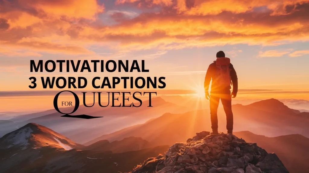 Motivational 3 Word Captions for Quest