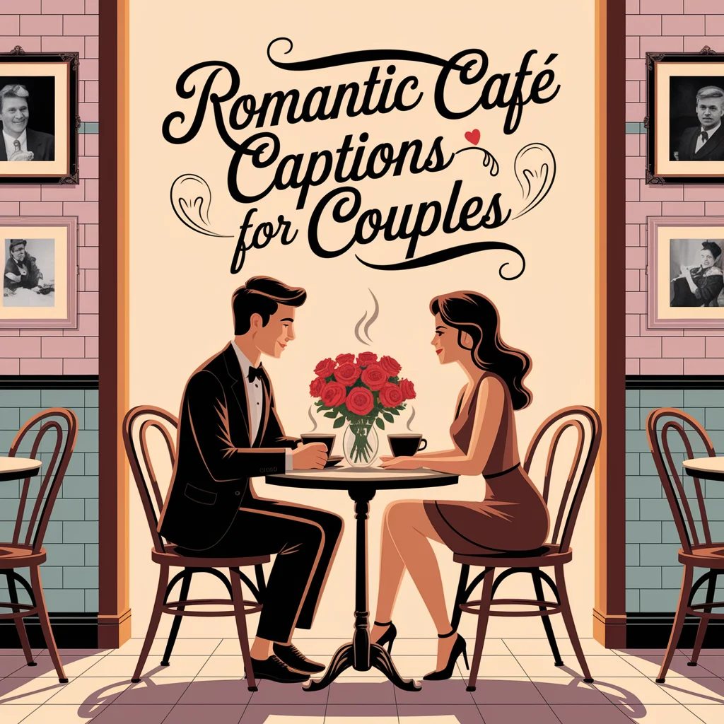 Romantic Café Captions for Couples