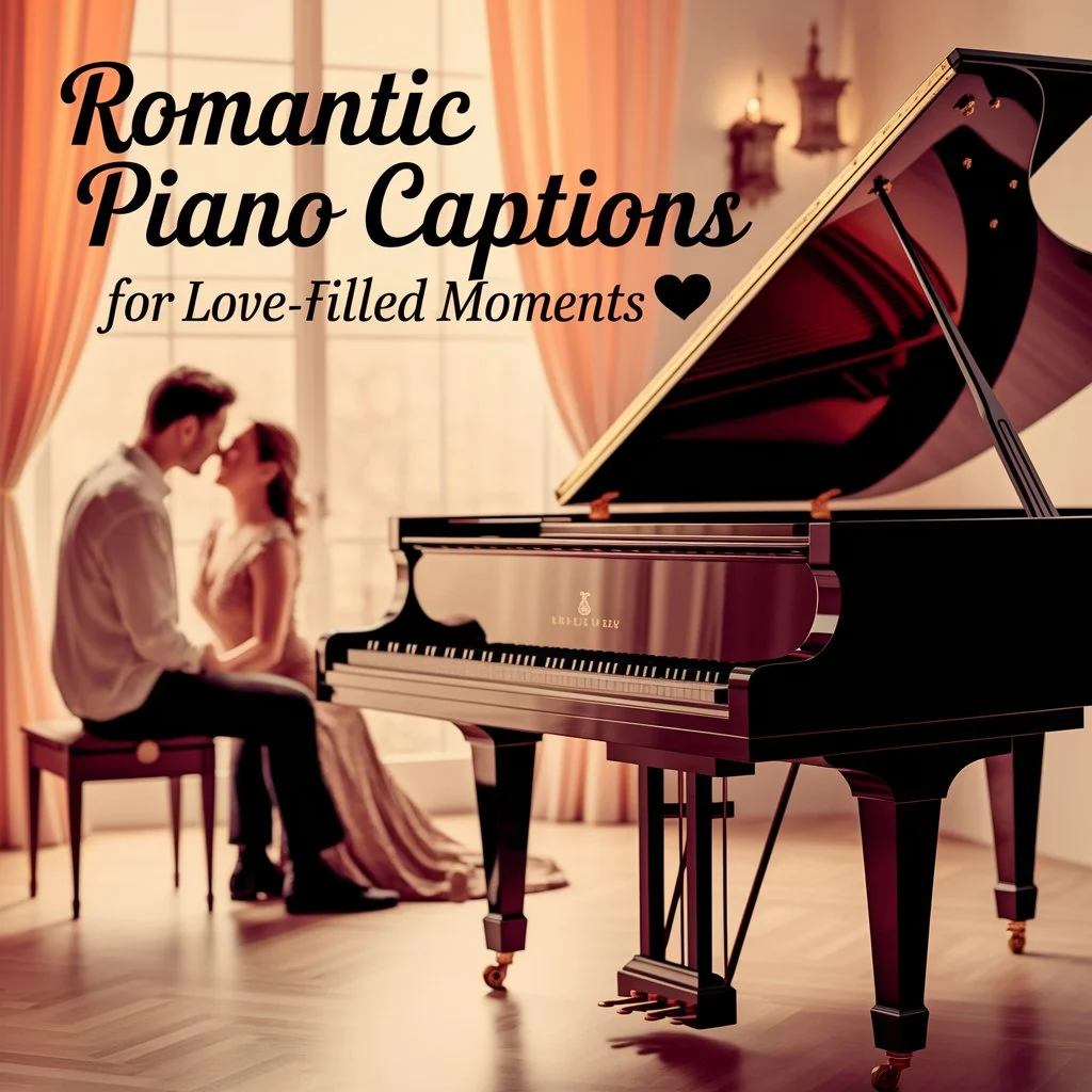 Romantic Piano Captions For Love-Filled Moments