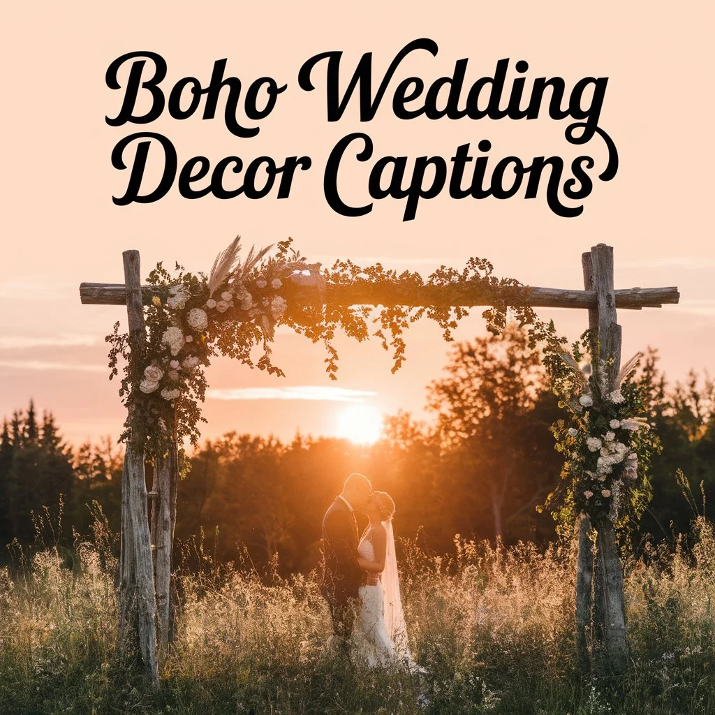 Boho Wedding Decor Captions