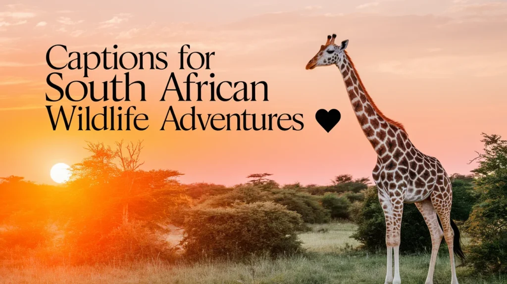 Captions for South African Wildlife Adventures 