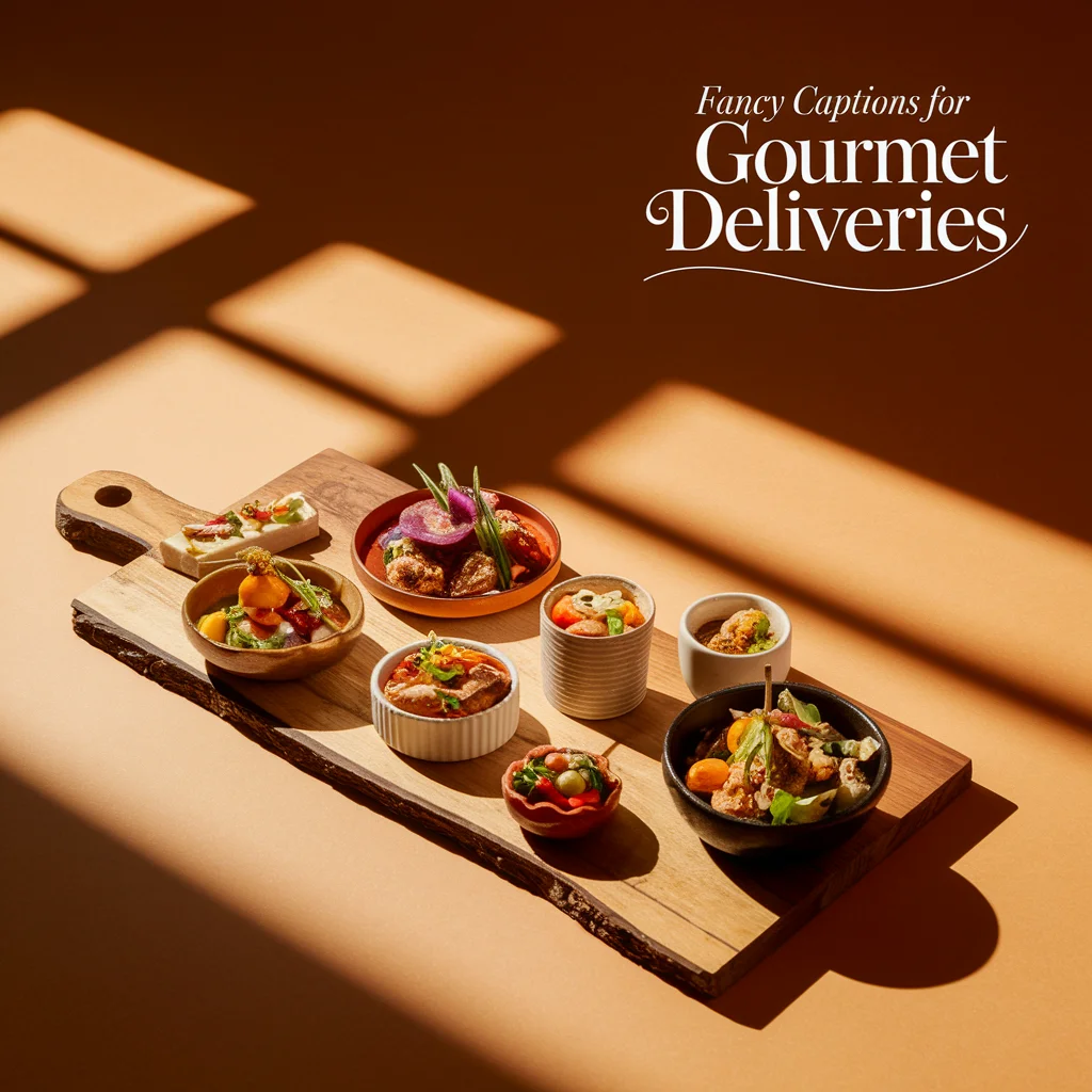 Fancy Captions for Gourmet Deliveries