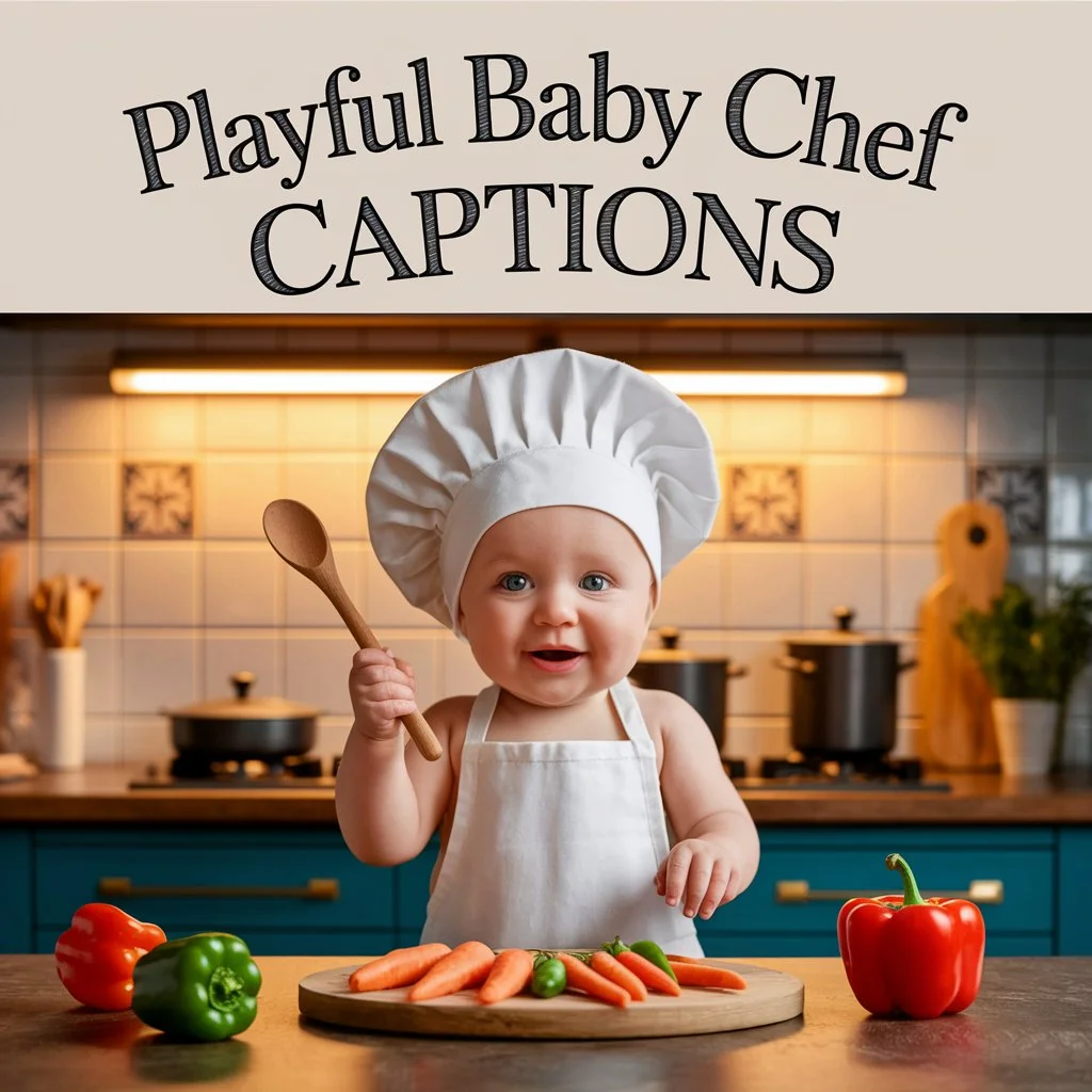 Playful Baby Chef Captions