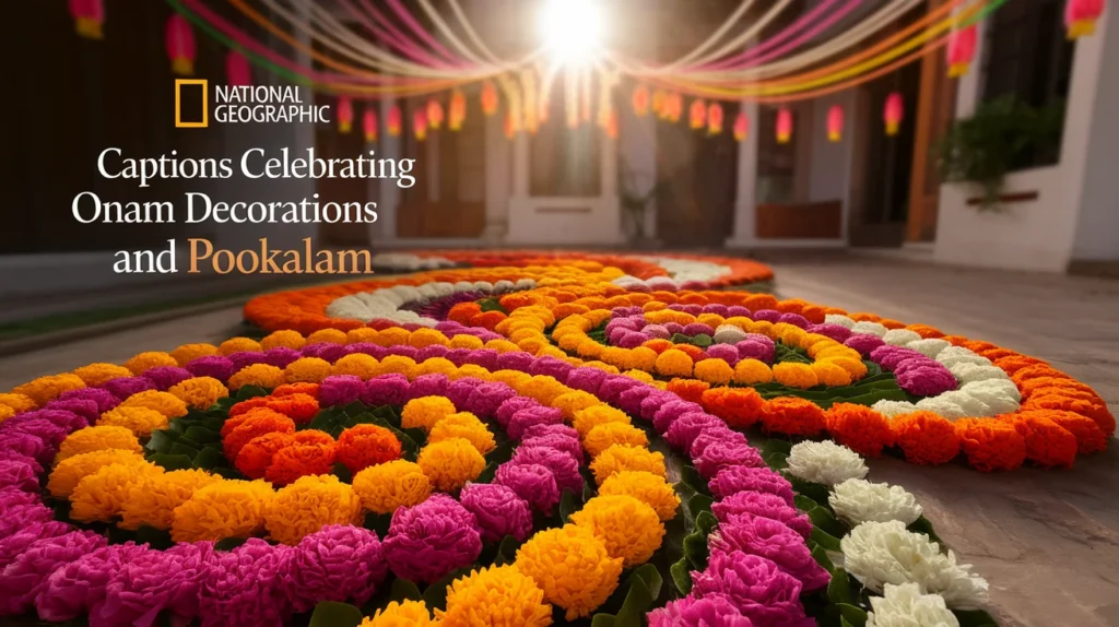Captions Celebrating Onam Decorations and Pookalam