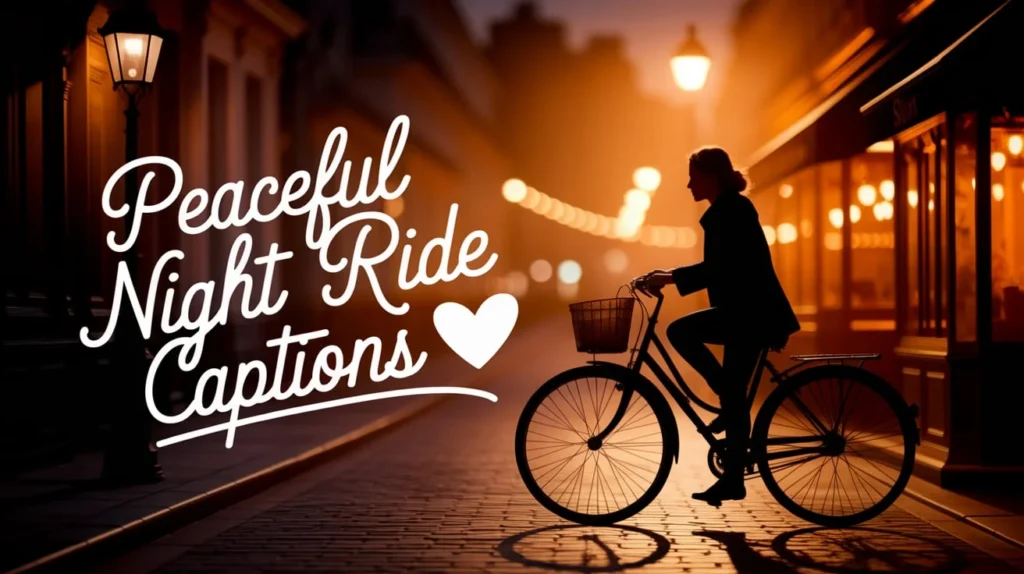 Peaceful Night Bike Ride Captions