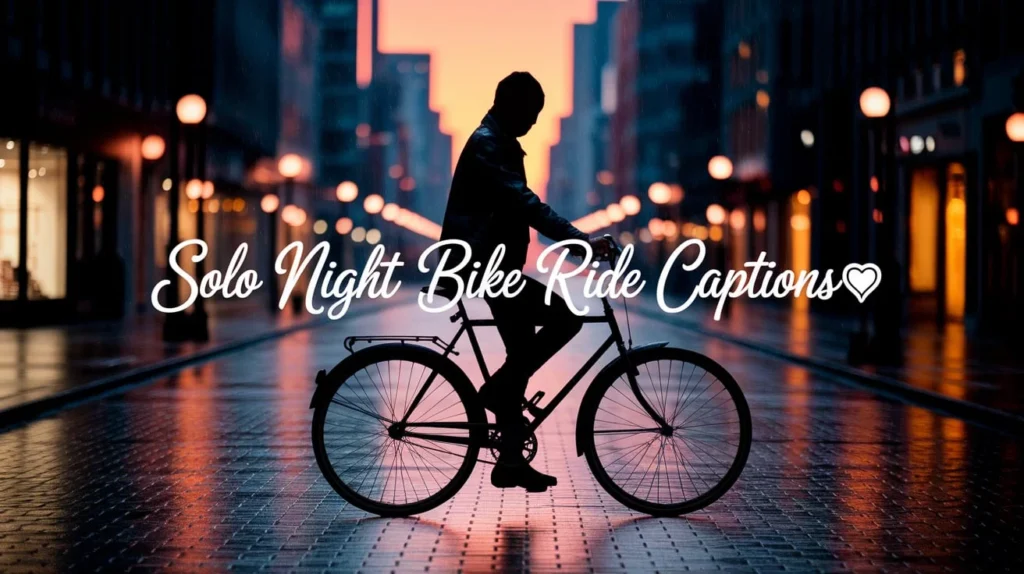 Solo Night Bike Ride Captions