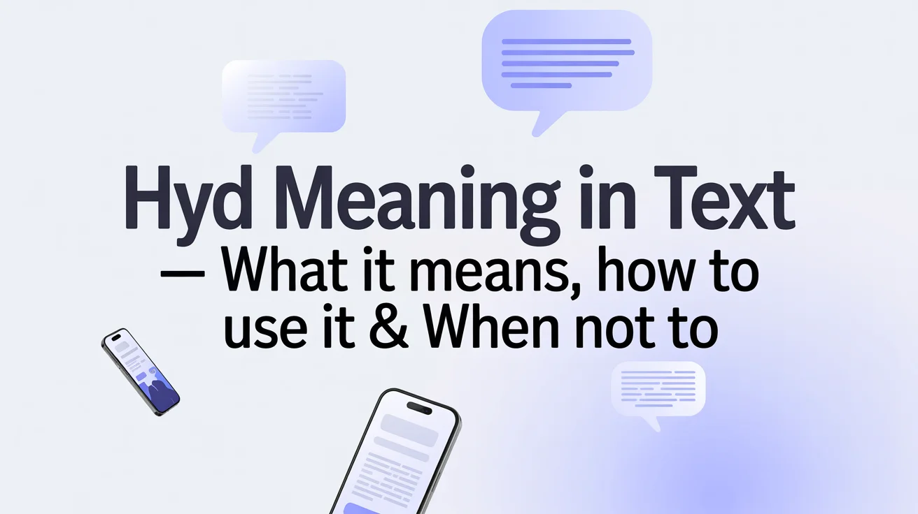 HYD Meaning in Text — What It Means, How to Use It & When Not To